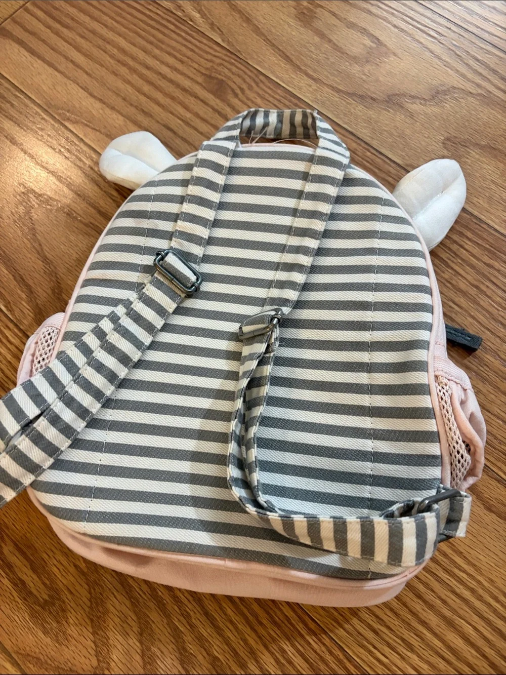 Emily Merrit Pottery Barn Kids Bunny Mini Backpack in Light Pink Stripe